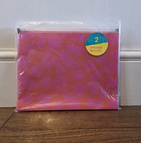 Pack pink ziplock wallets - 2,